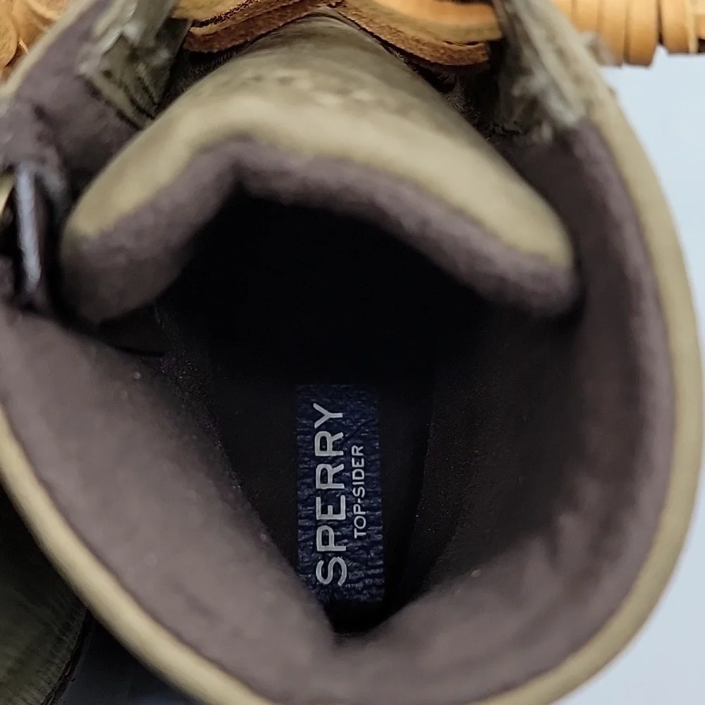 Sperry Saltwater Brown & Olive Duck Boots size 7 - Picture 7 of 11
